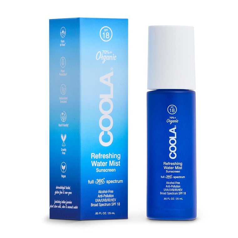 Refreshing Coola Water Mist Organic Face Sunscreen SPF18